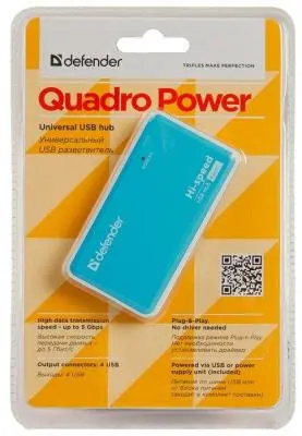 Разветвитель USB Quardo Power USB2.0, 4 порта, блок питания 2А в интернет-магазине Патент24.рф