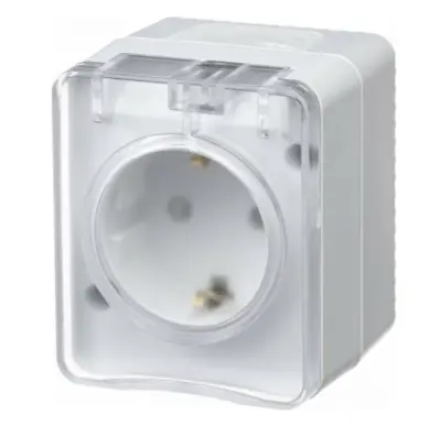 Розетка ATLASDESIGN Profi54 с зазем. со шторками 16А 250В белый IP54, , шт в интернет-магазине Патент24.рф