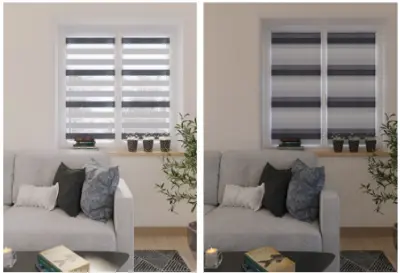 Рулонная штора День-Ночь 80х160 серо-белый, , шт в интернет-магазине Патент24.рф