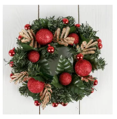 Венок новогодний d-20 см "Красные шарики" 1400106, , шт в интернет-магазине Патент24.рф