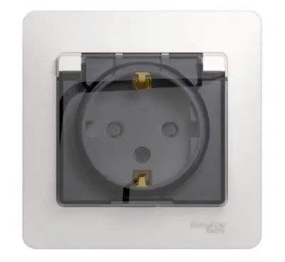 Розетка GLOSSA c заземлен. со/шт с/кр белая в сборе GSL000148, , шт в интернет-магазине Патент24.рф