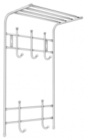 Вешалка настен. д/одежды с полкой 41х75х25см матовый белый мет 5крюч. 2яр ВПТ5/МБ Ника, , шт в интернет-магазине Патент24.рф