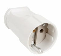 Штепсель 10А 250В (АБС-пластик, белый) А115, , шт в интернет-магазине Патент24.рф
