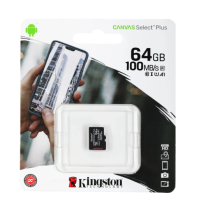 Карта памяти micro SD Kingston Canvas Select Plus 64 ГБ, 100X, Class 10, SDCS2/64GBSP в интернет-магазине Патент24.рф