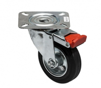 Колесная опора повор. на площ. со стоп. 100мм сталь/р (без покрытия), , шт в интернет-магазине Патент24.рф