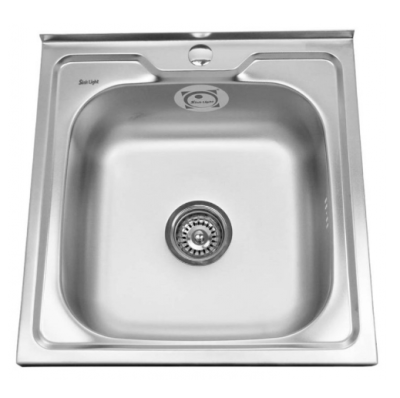 Мойка нерж.накл. SINKLIGHT 500х500 0,6/160 квадрат, вып.3 1/2" глянец, , шт в интернет-магазине Патент24.рф
