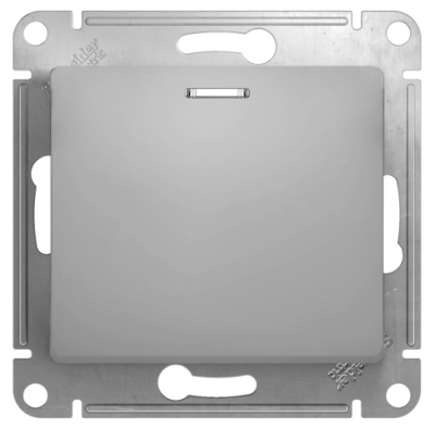 Выключатель GLOSSA 1кл с подсветкой алюминий в рамку GSL000313, , шт в интернет-магазине Патент24.рф