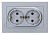 Розетка ATLASDESIGN двойная с зазем. 16А в сборе алюминий, , шт в интернет-магазине Патент24.рф