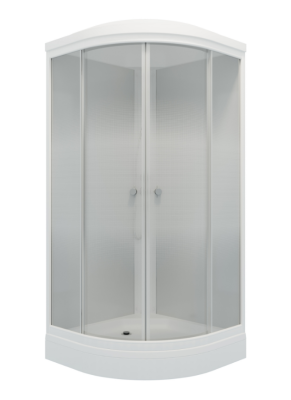 Кабина душевая Лайт 100х100 А 1/4 круга, низ.подд., Градиент, Белый, ДН4 (7мест+сифон D90мм), , шт в интернет-магазине Патент24.рф