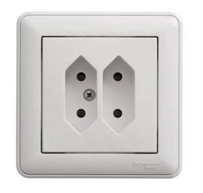 Розетка 2СП под плоскую вилку РС 6-253-5 мат.хром, , шт в интернет-магазине Патент24.рф