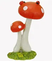 Скульптура д/сада полистоун "Два гриба с жуками" 18х30см 12098, , шт в интернет-магазине Патент24.рф