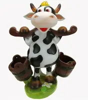 Скульптура д/сада полистоун "Корова с двумя кашпо" 40х50см 16732, , шт в интернет-магазине Патент24.рф