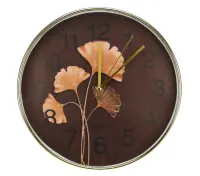 Часы настенные "Листья Гинкго" 30х4,5см пл/корп золото 885-5, , шт в интернет-магазине Патент24.рф