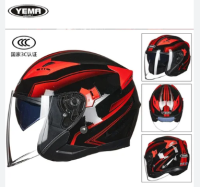 Шлем YEMA YM-619 Графика, прозрачный визор, черный-красный матовый  M (57-58), , шт в интернет-магазине Патент24.рф